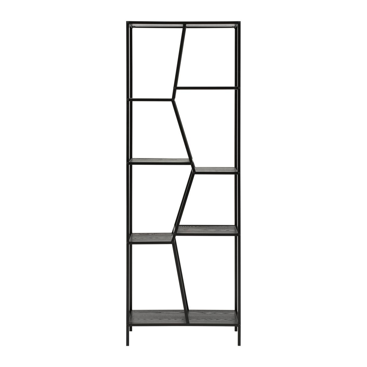 Regál AMANA čierna - čierna, Modern, kov/drevo (60/170/26cm) - Mömax