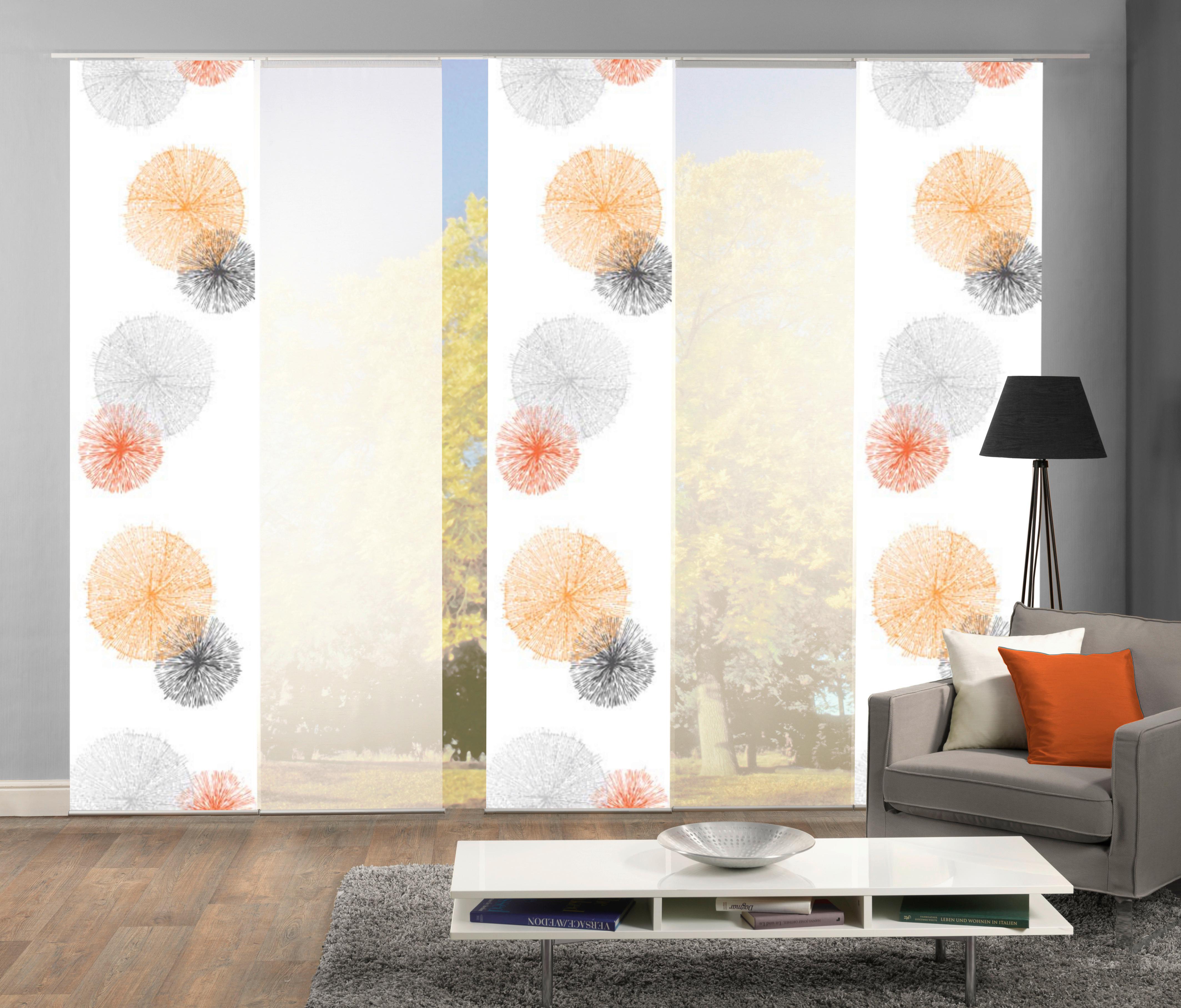 Flächenvorhang 5-tlg. Rawlins B: 60 cm, Orange - Orange, Basics, Textil (60/245cm)