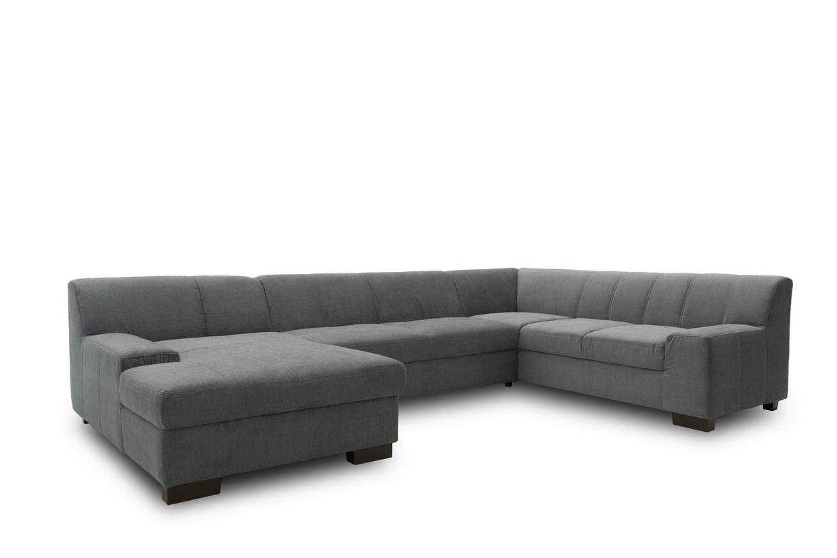 Wohnlandschaft Norma Mit Schlaffunktion Dunkelgrau - Wengefarben/Dunkelgrau, Design, Textil (153/328/212cm) - MID.YOU