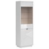Vitrine Forn Glass-Door Cabinet - Weiß Hochglanz/Schwarz, Design, Glas/Holzwerkstoff (64/200,5/42,5cm)