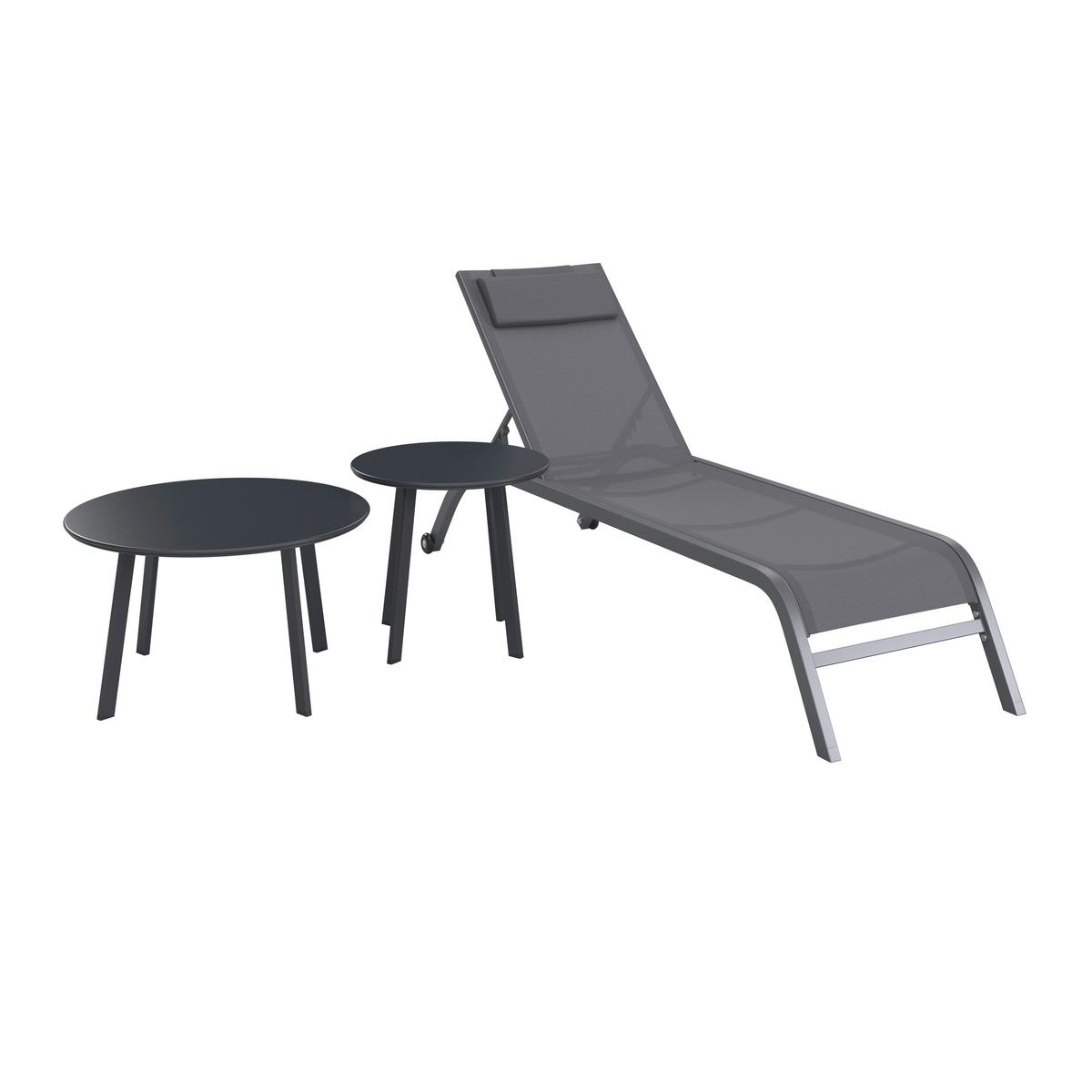 Gartenbeistelltisch Amelia - Schwarz, MODERN, Metall (70/50/40/45/70/50cm) - Luca Bessoni