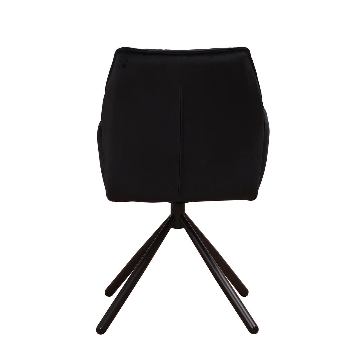 Armlehnstuhl-Set Donny Schwarz B: 57,5 cm - Schwarz, MODERN, Textil/Metall (57,5/92/52cm) - MID.YOU