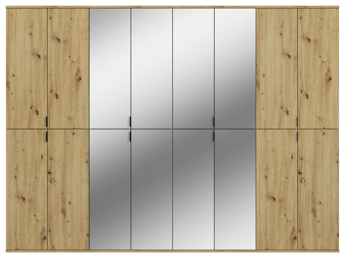 Garderobenschrank Projekt X Eiche Artisan B: 244 cm - KONVENTIONELL, Glas/Holzwerkstoff (244/193/34cm) - MID.YOU