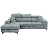 Ecksofa Sydney Hellblau S: 172/268 cm - Schwarz/Hellblau, KONVENTIONELL, Textil (172/268cm) - MID.YOU