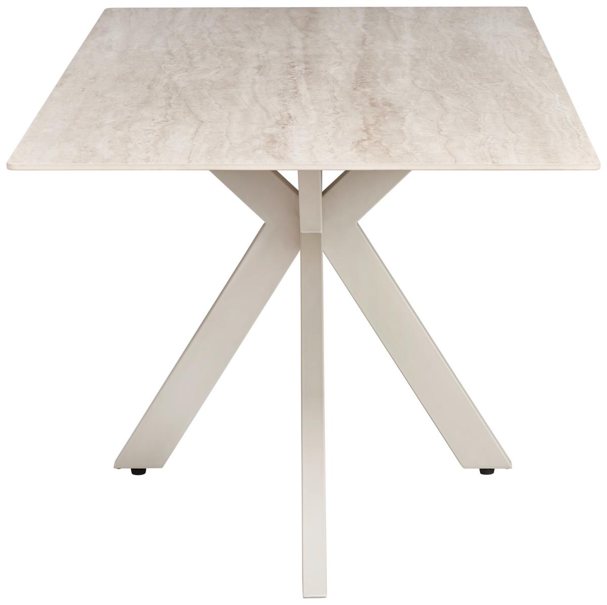 Esstisch Logan 180x90 Cm Beige - Beige, KONVENTIONELL, Keramik/Metall (180/90/76cm) - MID.YOU