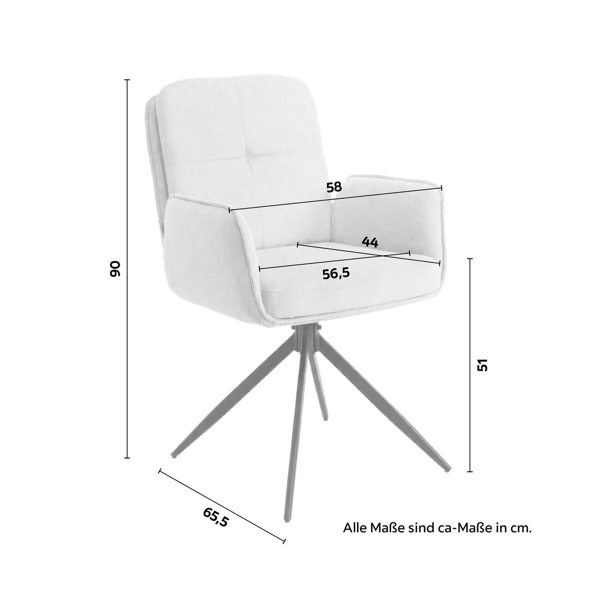 Stolička Nalani Greige, tkaninový poťah, otočné - sivobéžová/tmavosivá, Modern, kov/textil (58/90/65,5cm) - Bessagi Home