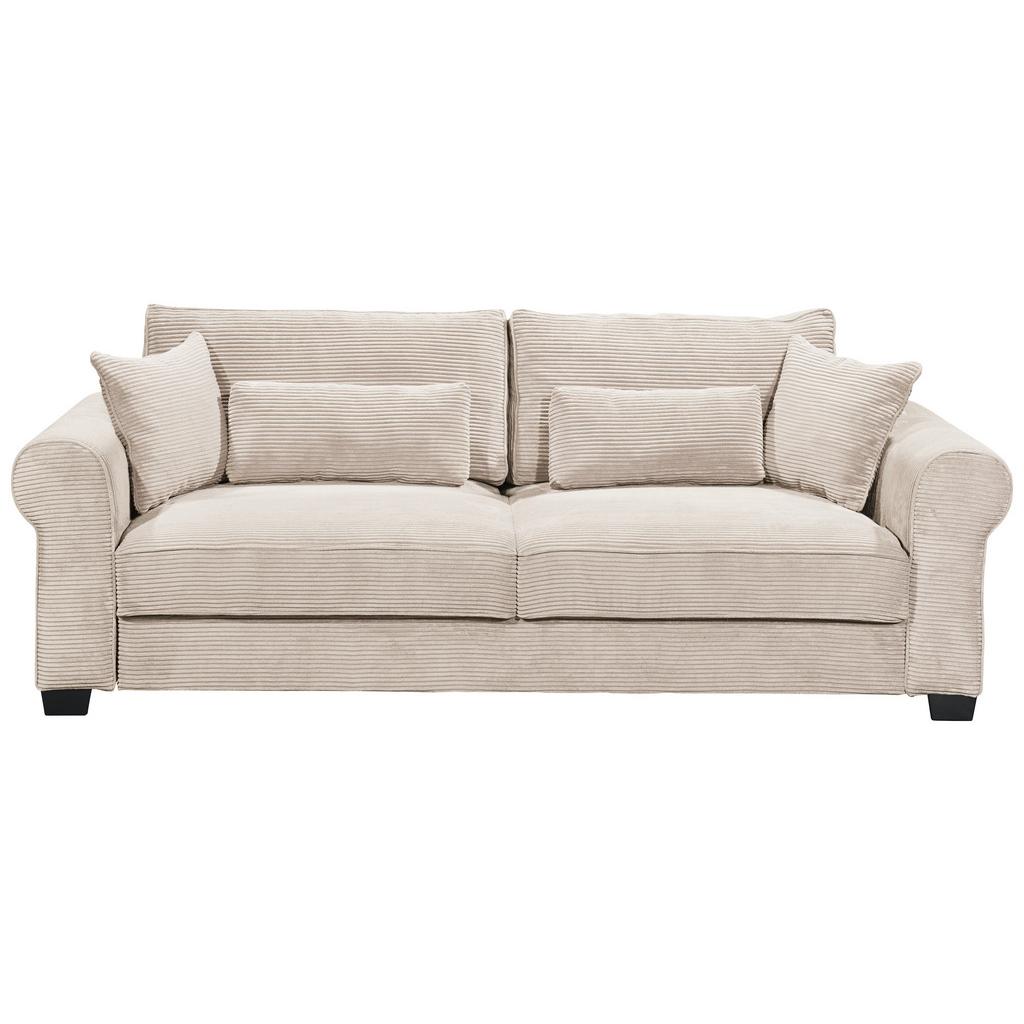 3-Sitzer-Sofa mit Schlaf- funktion Angelina Creme Kord
