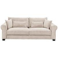 3-Sitzer-Sofa mit Schlaf- funktion Angelina Creme Kord - Creme/Schwarz, Basics, Textil (250/95/125cm) - MID.YOU