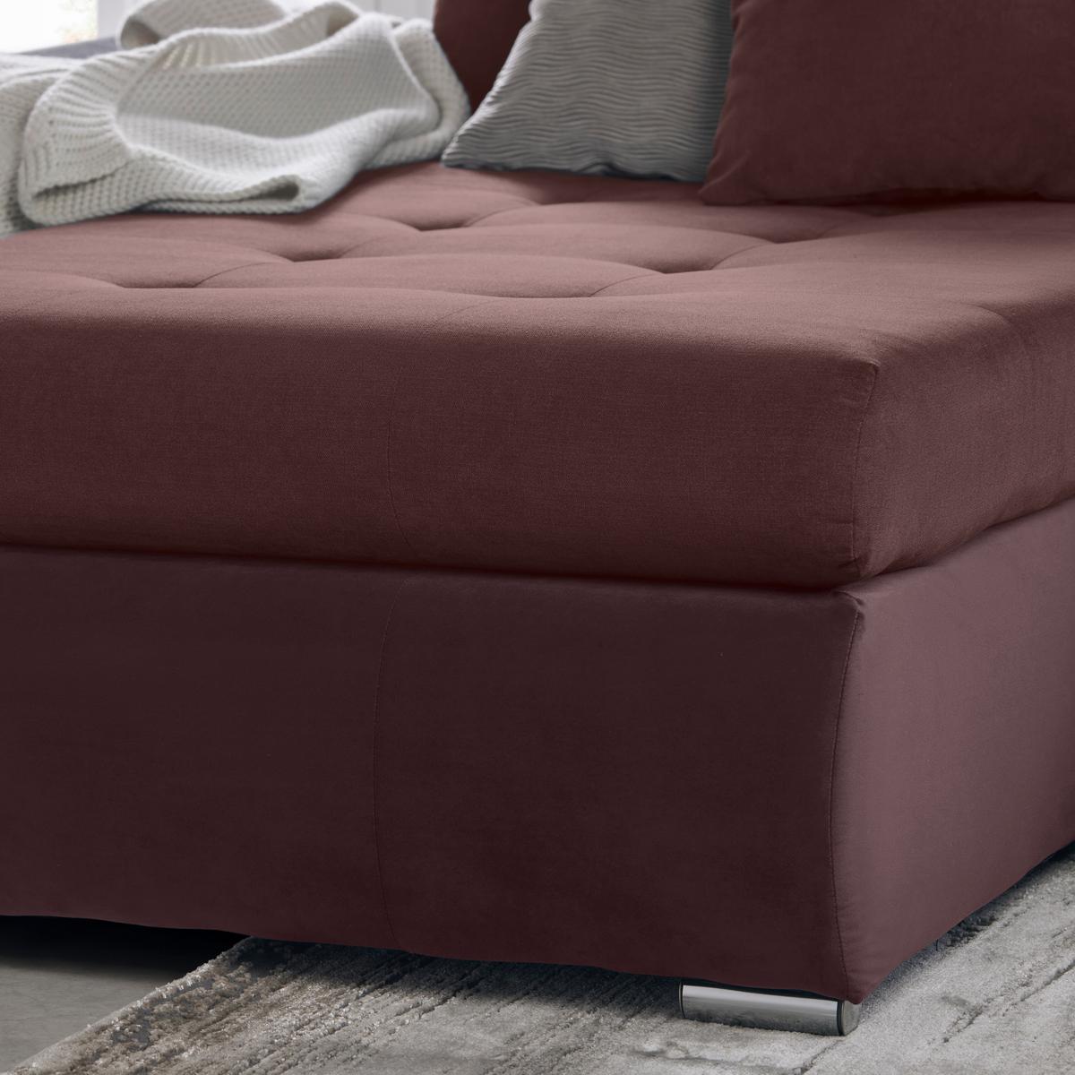 Rohová sedačka ENRICO, oboustranná, šeříková - černá/barvy chromu, Konvenční, kov/textil (303/88/185cm) - Based