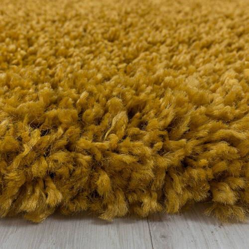 Hochflor Teppich Goldfarben Naturfaser Sydney Ø 200 cm - Goldfarben, Basics, Textil (200cm)