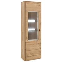 Vitrine Ravello B: 66 cm Massiv Eichefarben - Eichefarben, Design, Glas/Holz (66/208/38cm) - Livetastic