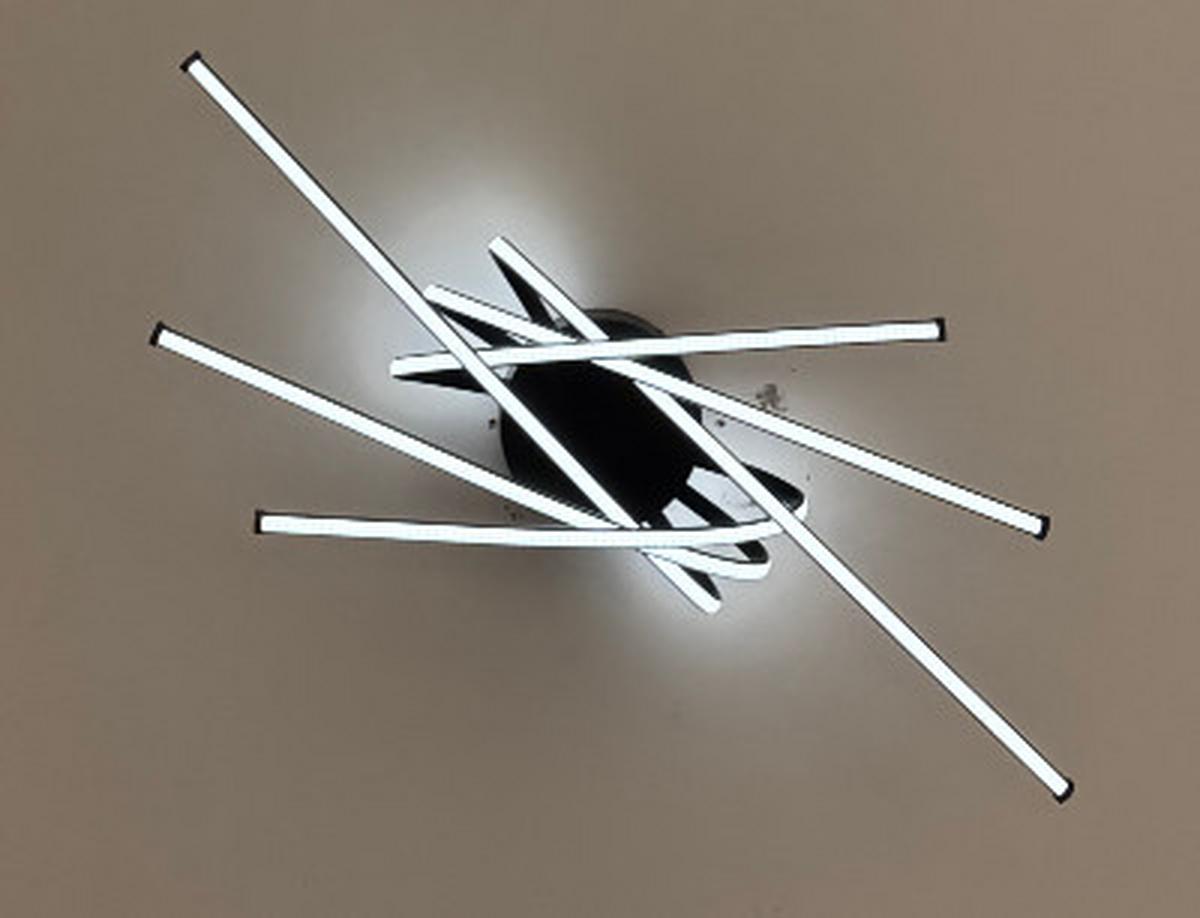 LED-Deckenleuchte Stral - Schwarz, MODERN, Kunststoff/Metall (65,5/31/14cm)