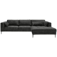 Eckschlafsofa Luzi - Anthrazit/Schwarz, MODERN, Textil (280/168cm) - Trendmanufaktur