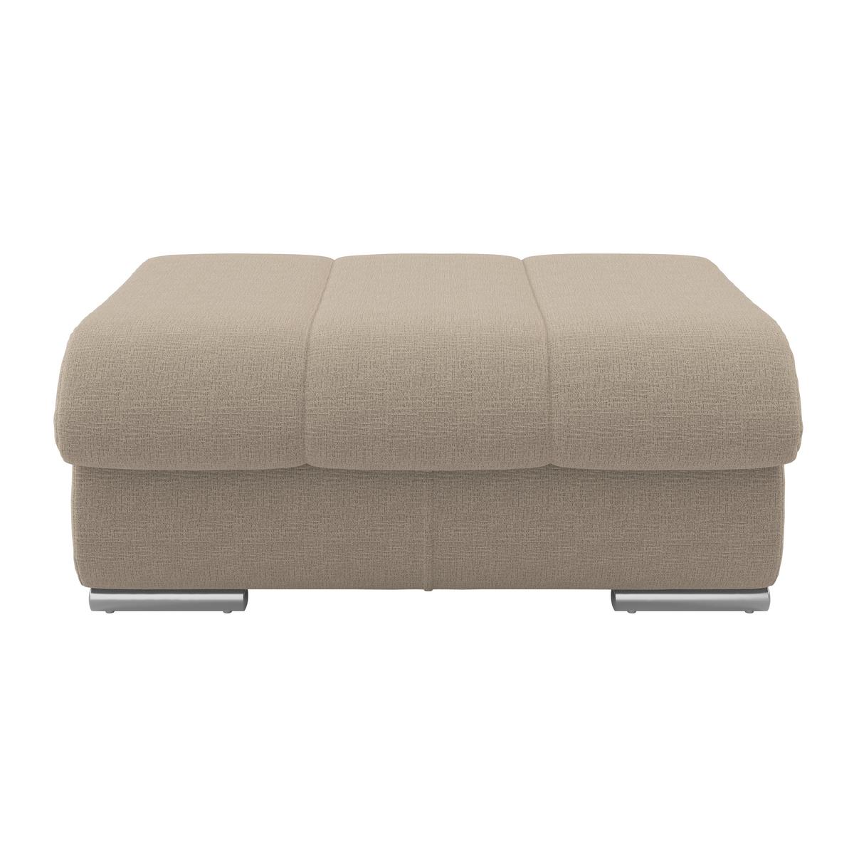 Hocker Multi braun, B: 100cm - Chromfarben/Braun, MODERN, Textil (100/43/80cm) - Luca Bessoni