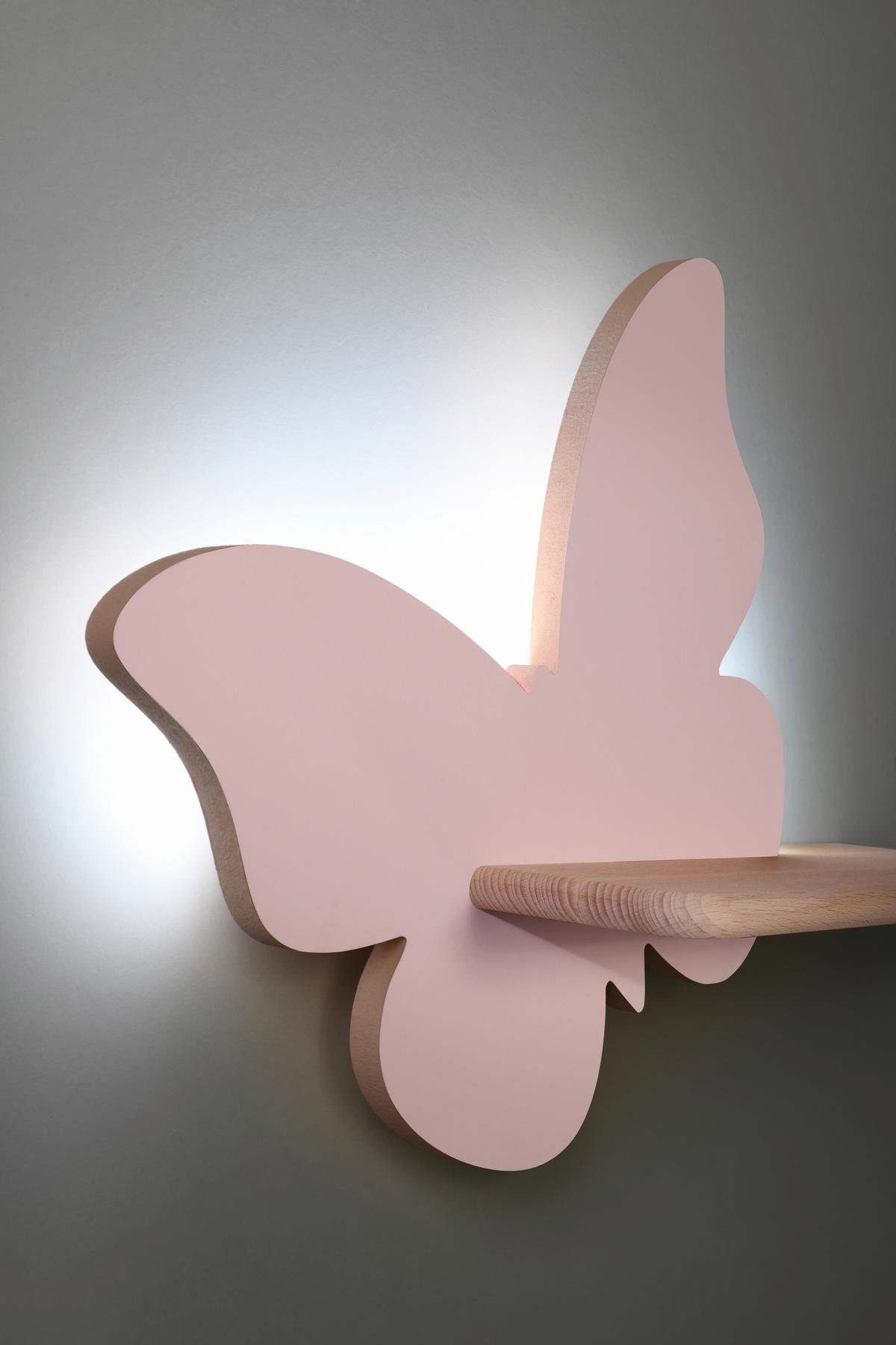 Kinderwandleuchte 21-84897 Butterfly - Pink, Basics, Holz/Holzwerkstoff (40/12/29.5cm)