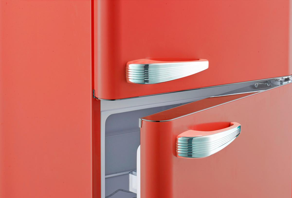 Kühl-gefrierkombination Rot 39+172 L - Rot, Basics, Kunststoff/Metall (54,50/145,60/62,60cm) - PKM