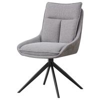 Armlehnstuhl Emilia Webstoff braun, B: 55cm - Schwarz/Braun, MODERN, Holz/Textil (55/88/65cm)