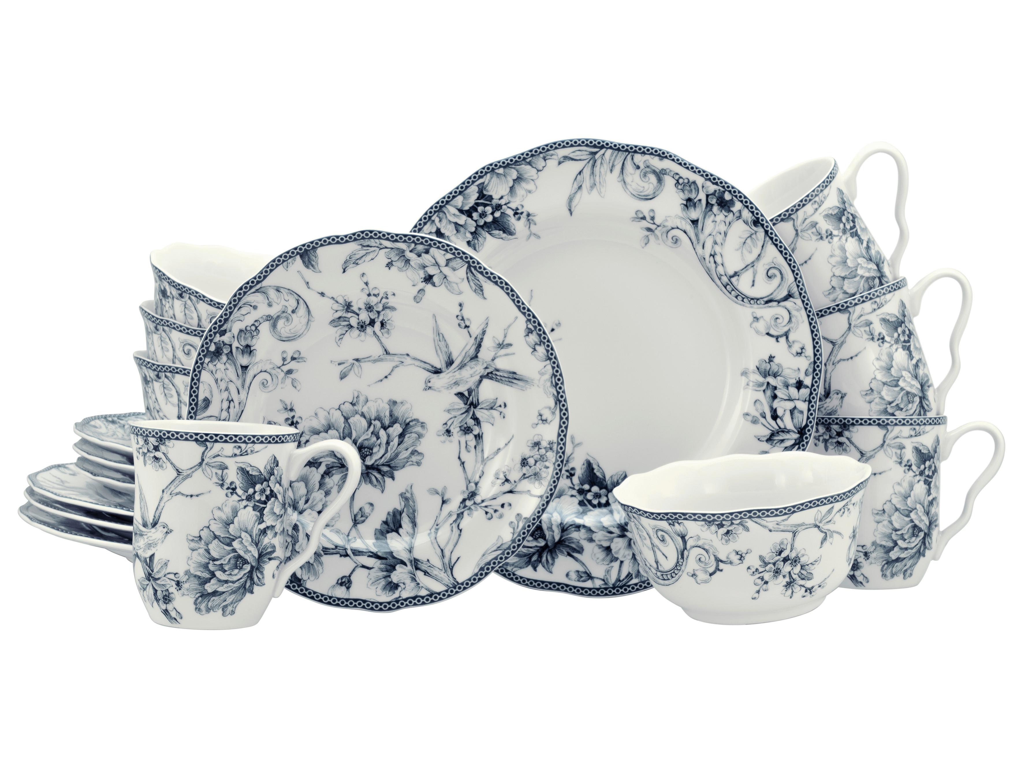 KOMBISERVICE Blau, Weiß, 16--Teilig. - Blau/Weiß, Basics, Keramik - Creatable