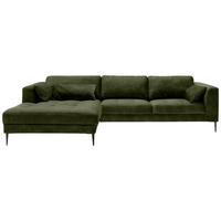 Eckschlafsofa Luzi - Dunkelgrün/Schwarz, MODERN, Textil (168/280cm) - Trendmanufaktur