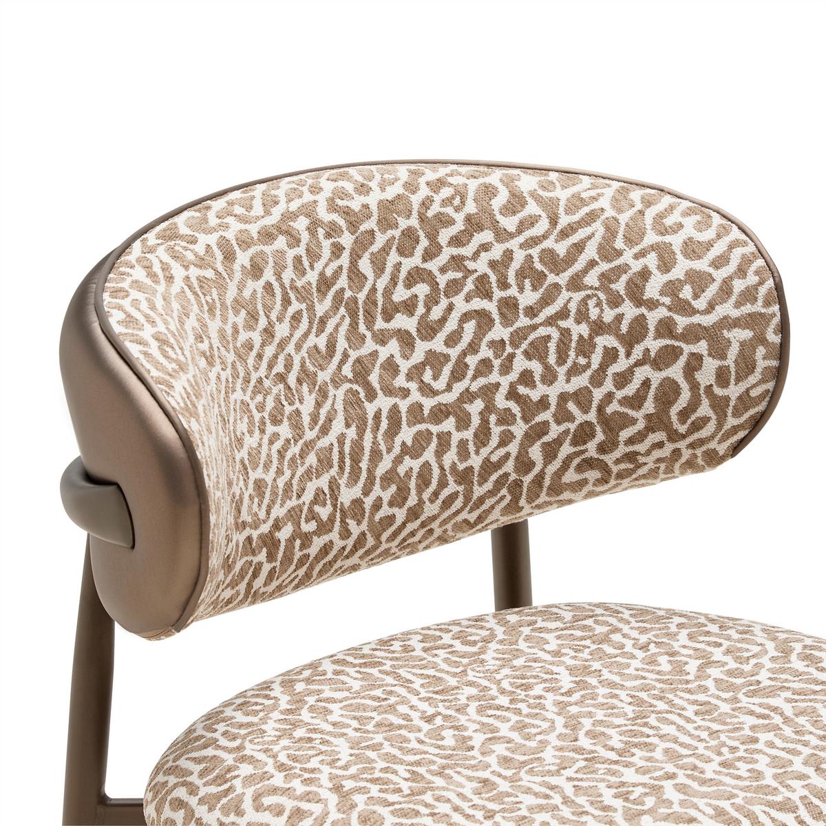 Židle Leano leopardí vzor a vzhled kůže - hnědá, Lifestyle, kov/textil (54/80/59cm) - Premium Living