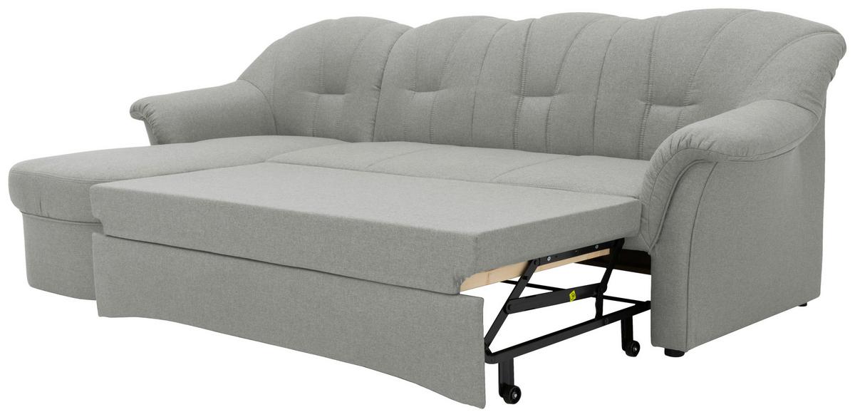 Ecksofa Mit Schlaffunktion Papenburg Silberfarben - Silberfarben/Schwarz, KONVENTIONELL, Textil (142/233cm) - MID.YOU
