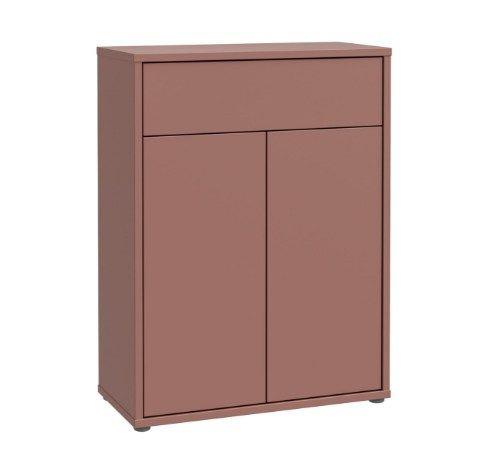 Komoda farba terracotta - terakotová/farba duba, Modern, kompozitné drevo (74,5/99,1/34,9cm)