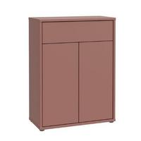 Komoda farba terracotta - terakotová/farba duba, Modern, kompozitné drevo (74,5/99,1/34,9cm)