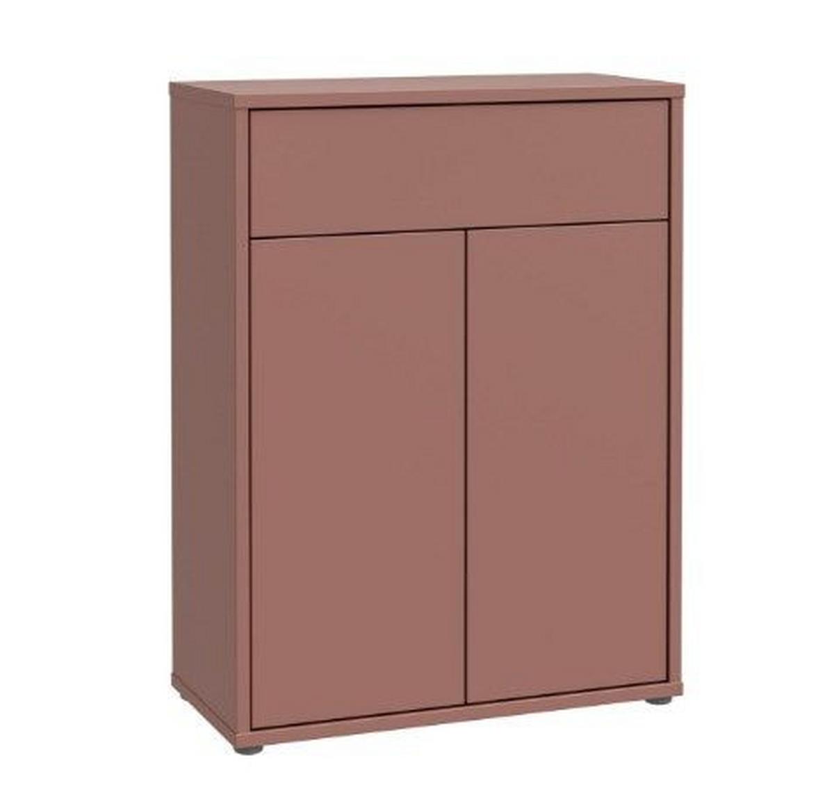 Komoda farba terracotta - terakotová/farba duba, Modern, kompozitné drevo (74,5/99,1/34,9cm)