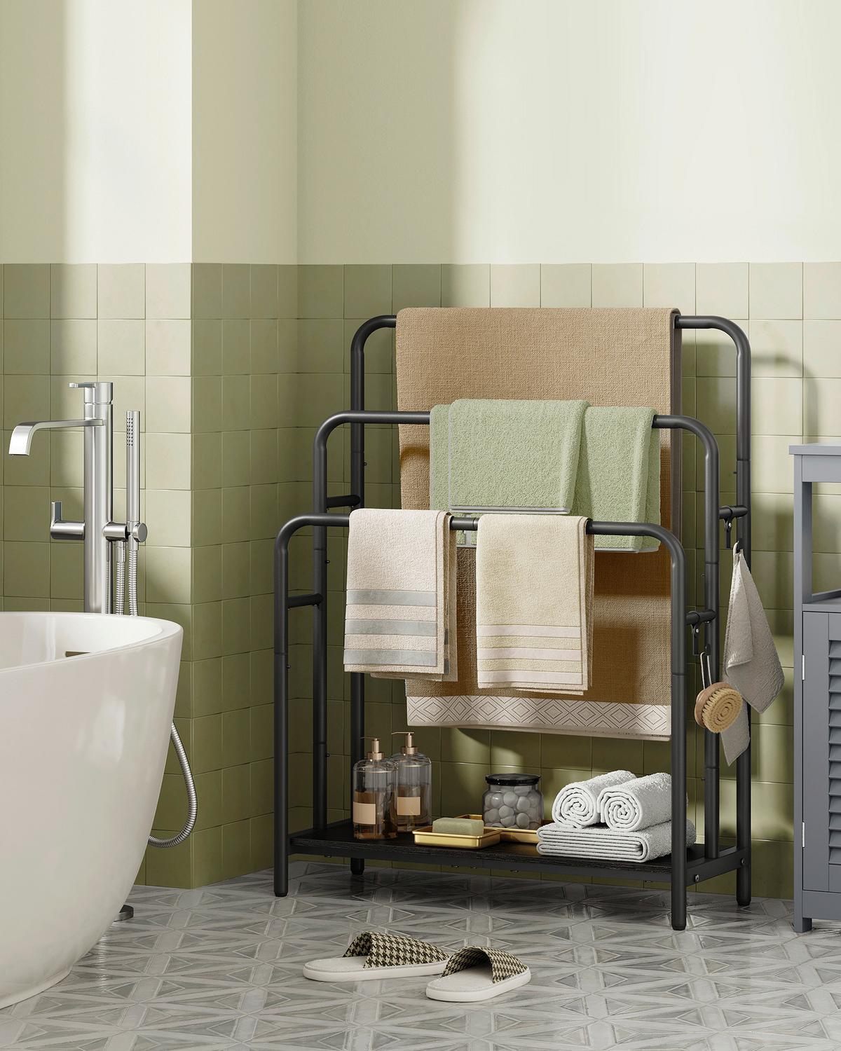 HANDTUCHLEITER BLANKET RACK - Schwarz, MODERN, Holzwerkstoff/Metall (70/101/30cm) - MID.YOU