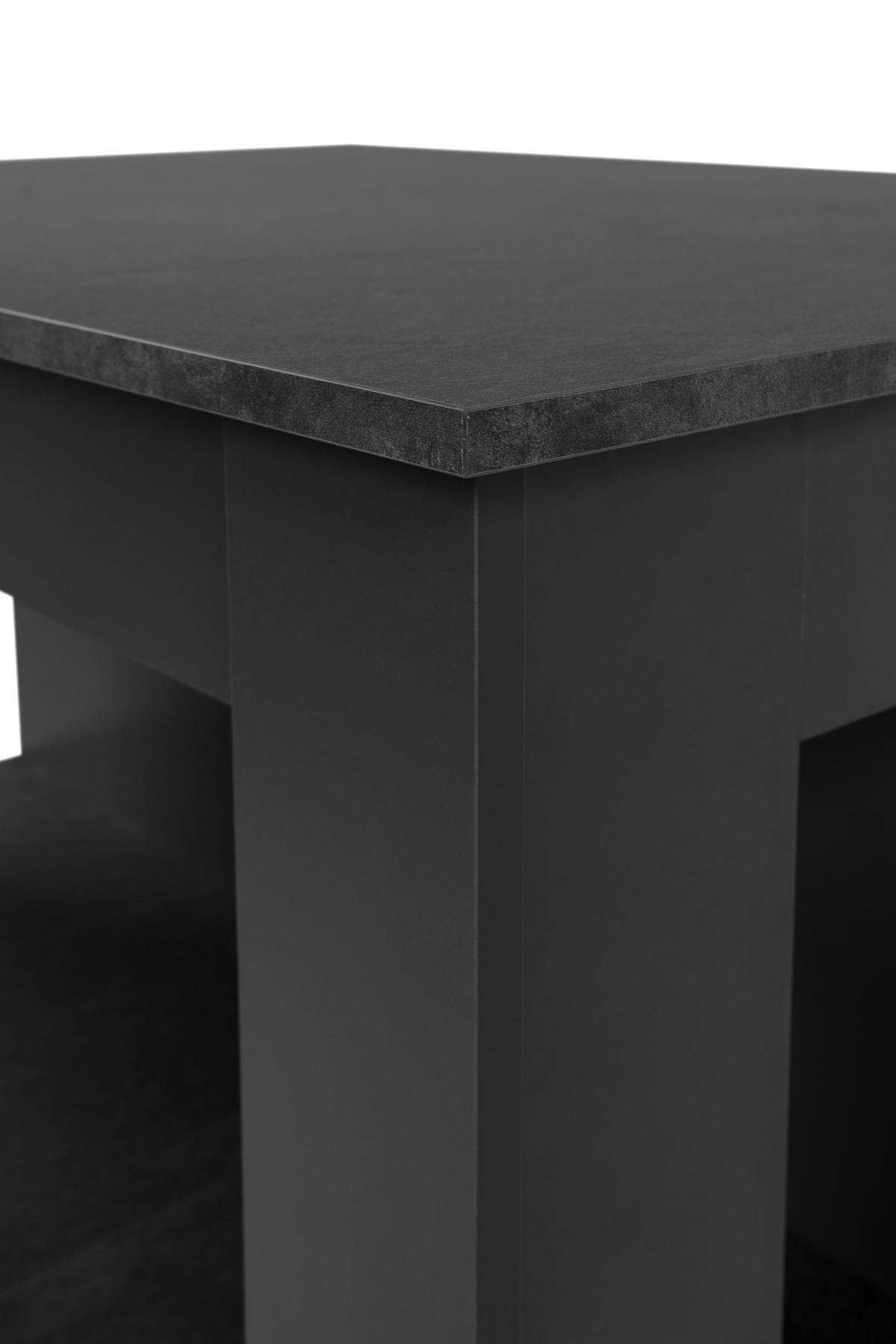 Bartisch Atlanta Anthrazit Dekor, B: 92 Cm - Schieferfarben/Anthrazit, Basics, Holzwerkstoff (92/106/68cm)