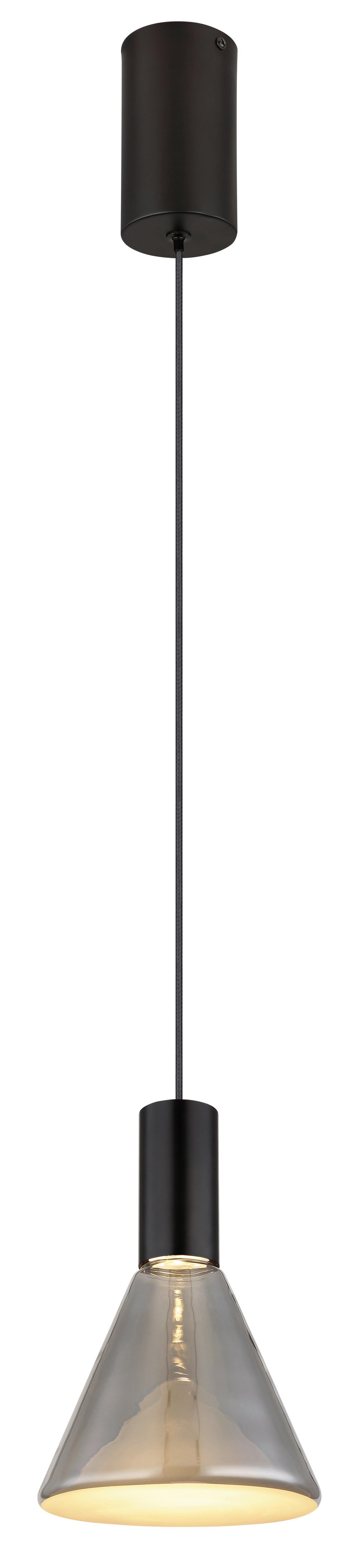 Led-hängeleuchte 15741h1 - Schwarz, Design, Glas/Metall (17/150cm) - Globo