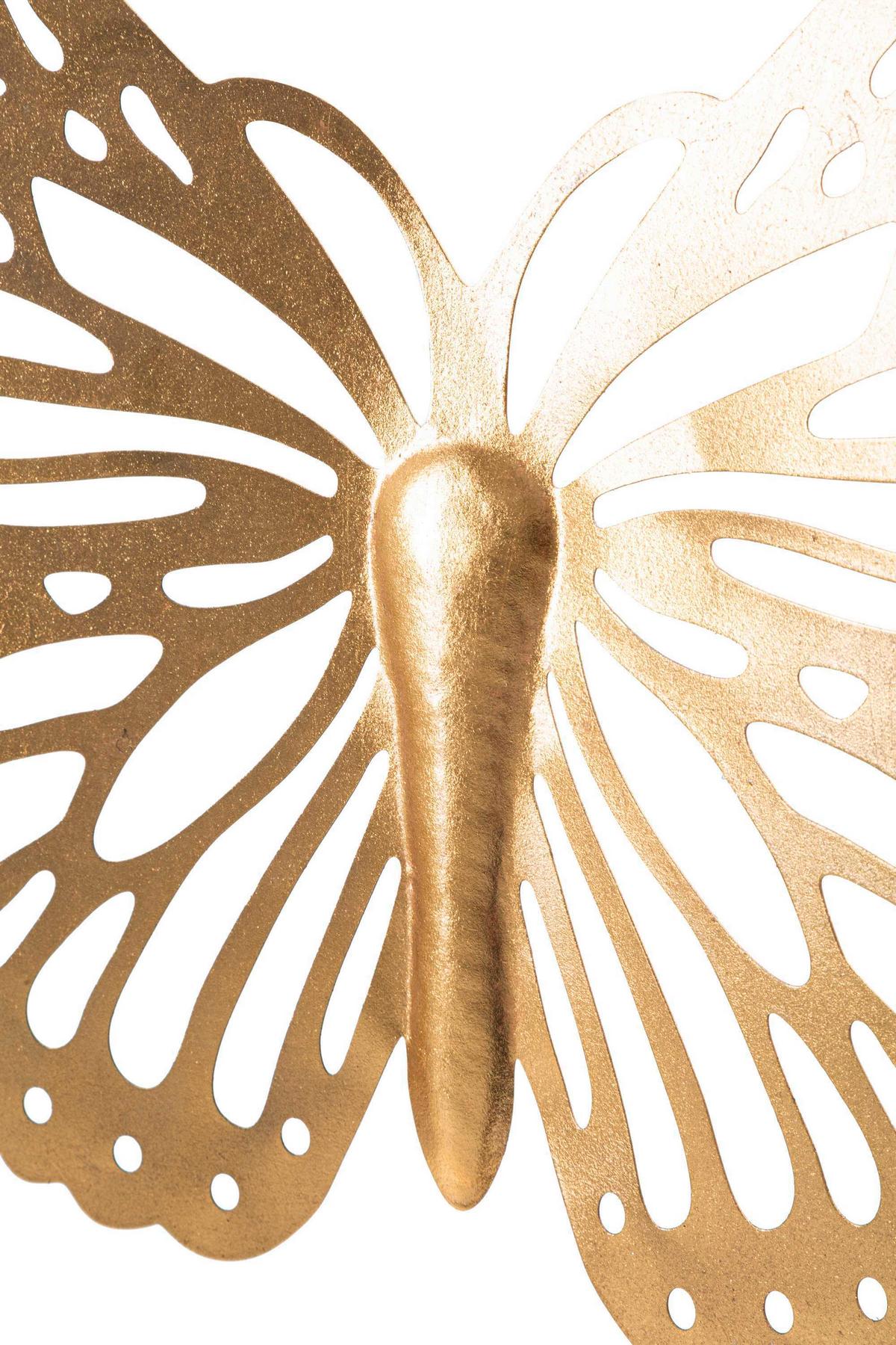 Wanddeko Butterfly Goldfarben B: 35 cm - Goldfarben, Basics, Metall (35/43/2cm)