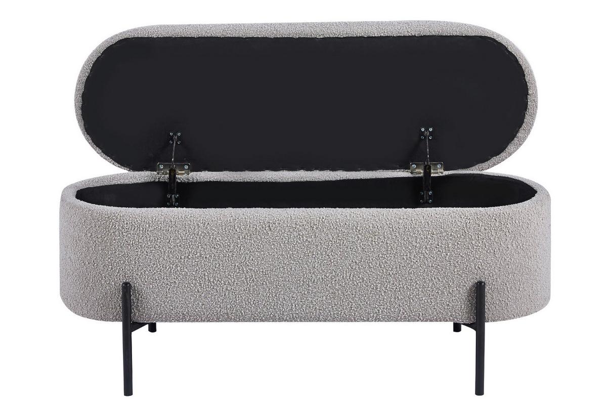 Hockerbank Taupe B: 110 Cm - Taupe/Schwarz, MODERN, Textil (110/44/40cm) - Livetastic