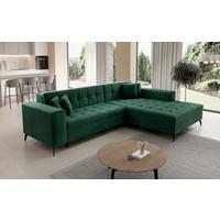 Ecksofa Solange Grün S: 292x196 cm - Schwarz/Grün, Design, Textil (292/196cm) - MID.YOU