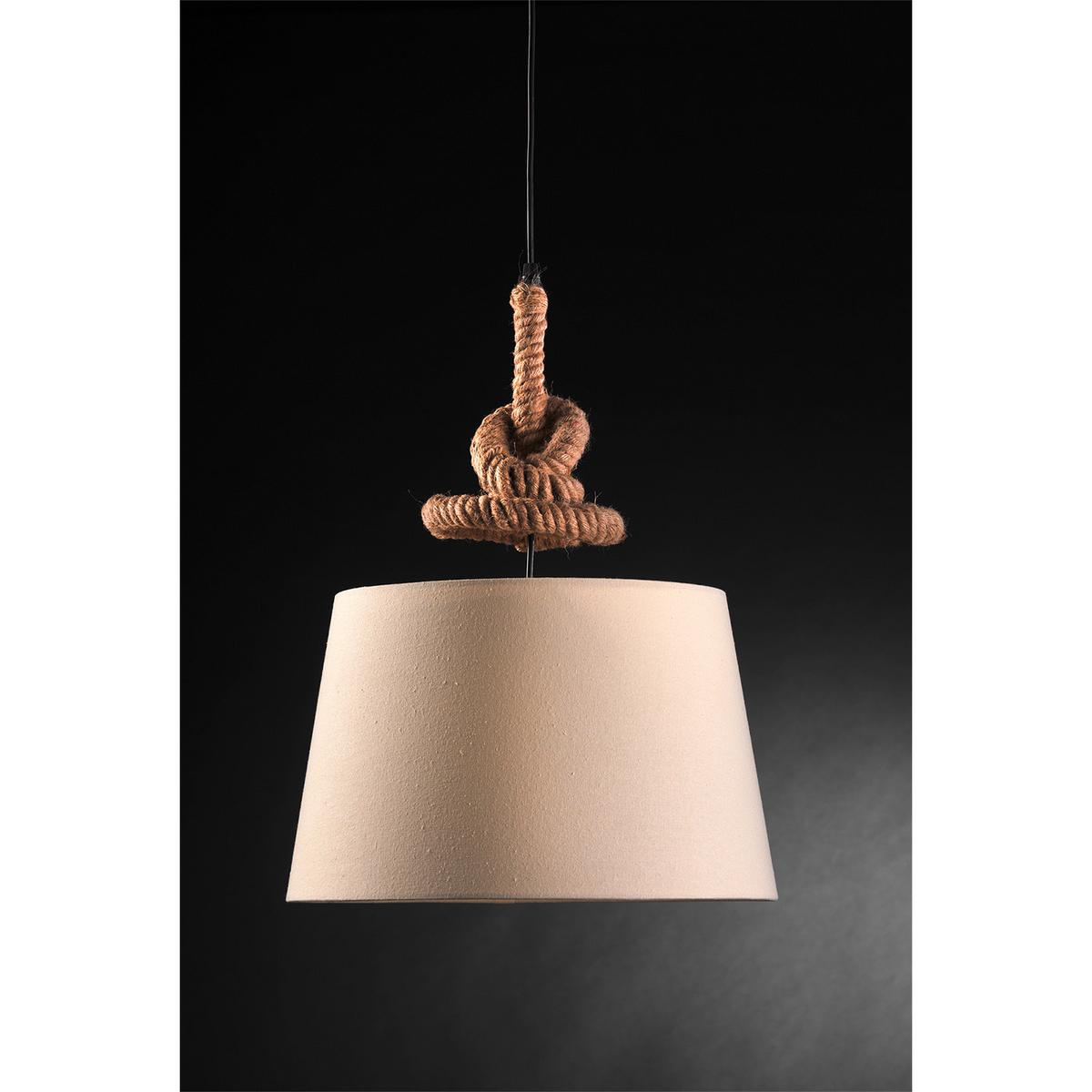 Pendelleuchte Perlmutt L: 40 cm 22w - Perlmutt, Natur, Textil (40/40/100cm)