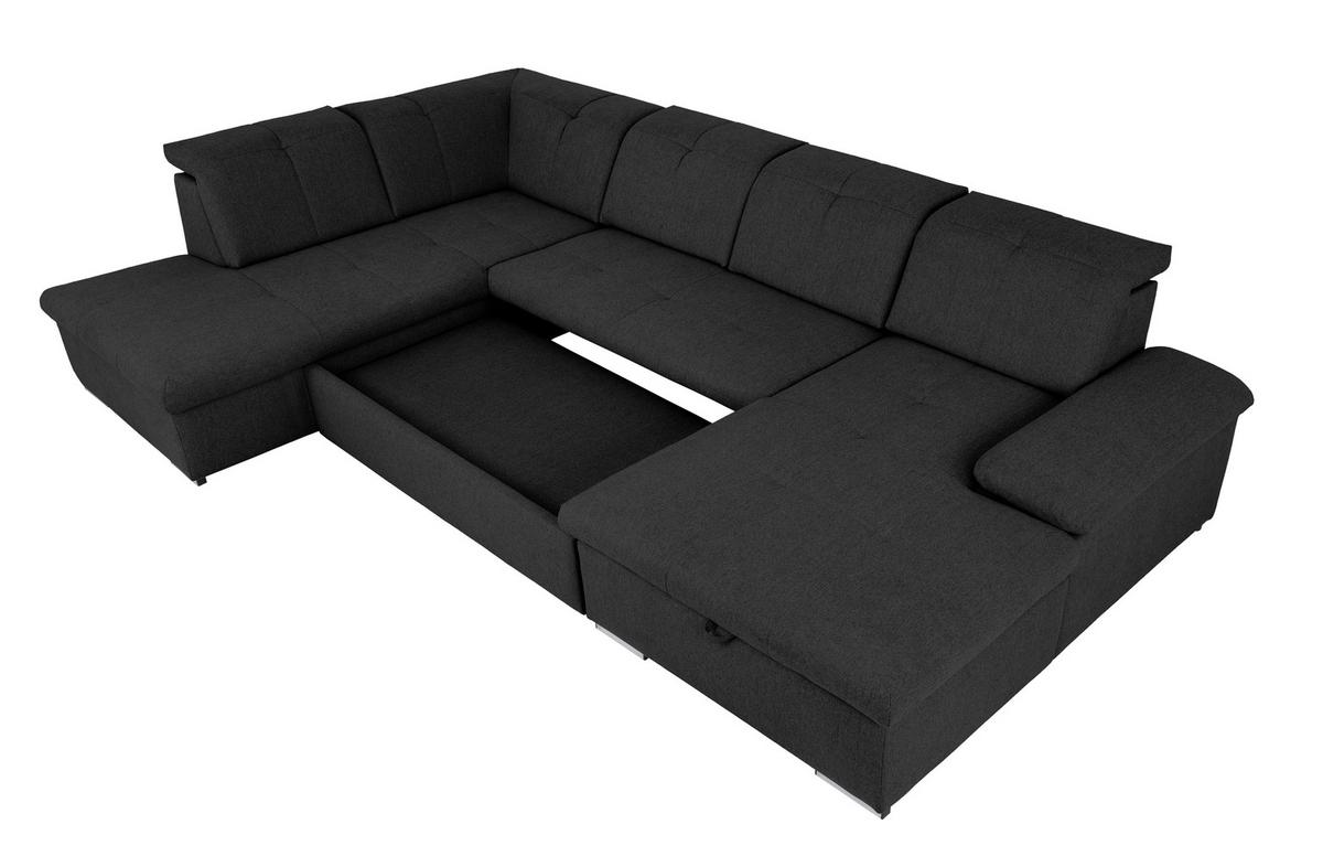 Wohnlandschaft Ramzes Schwarz U: 215x328x173 cm - Schwarz/Grau, Design, Textil (215/328/173cm) - MID.YOU