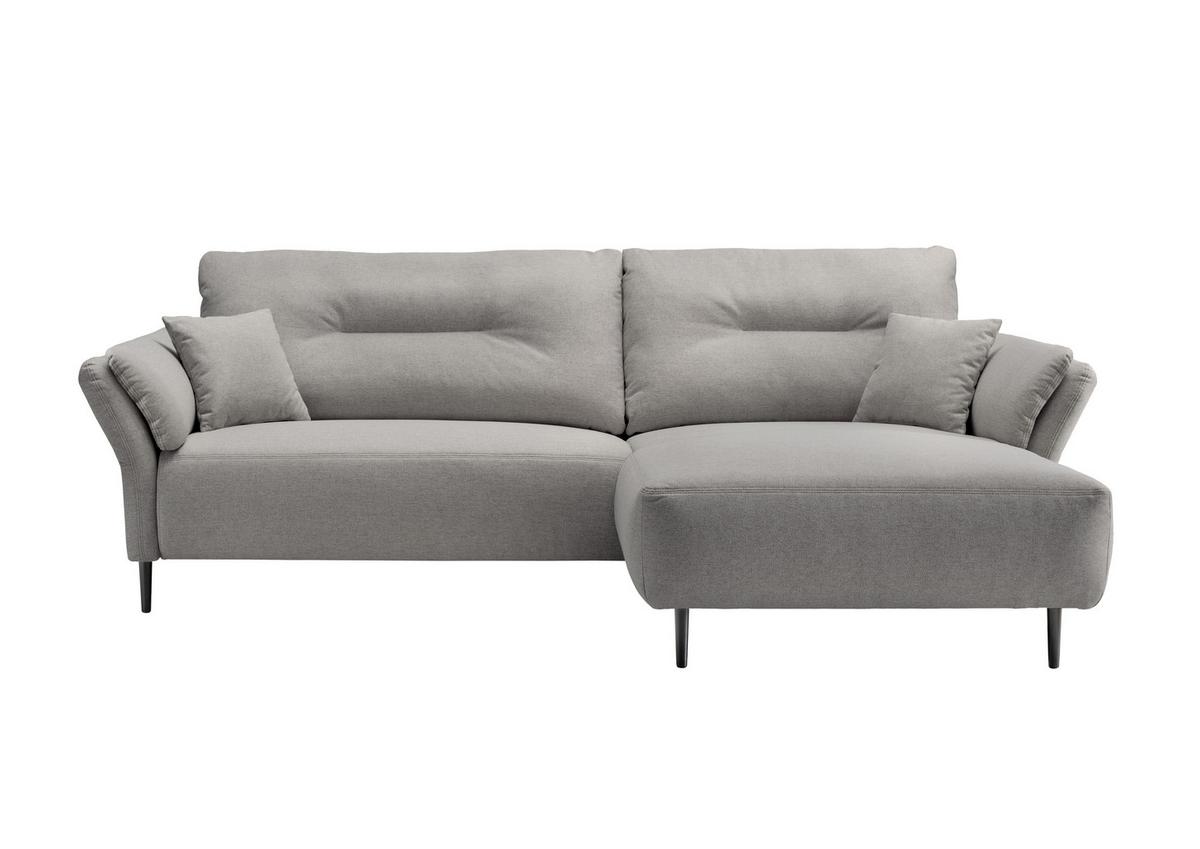 Ecksofa Piatelli Grau S: 269x172 cm - Schwarz/Grau, MODERN, Textil (269/172cm) - MID.YOU