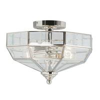Deckenleuchte Park Ø 32 Cm 2-Flammig Antik-Style - Nickelfarben, Natur, Glas/Metall (32/23cm) - Elstead Lighting