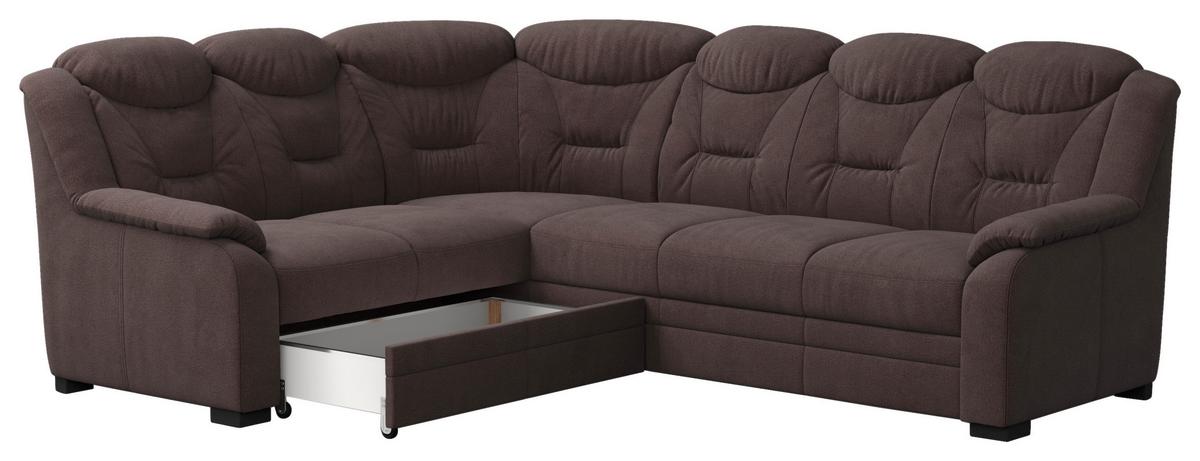 Ecksofa Marcus Braun S: 211x263 Cm - Schwarz/Braun, Basics, Textil (211/263cm) - MID.YOU