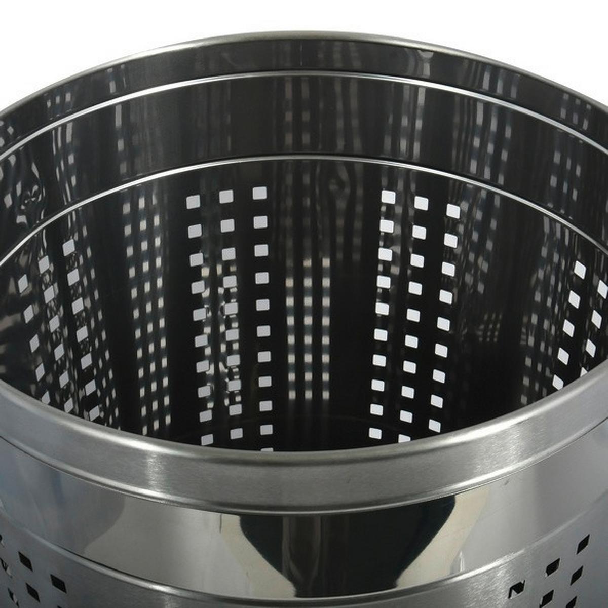 Wäschetonne Wäschekorb Mit Deckel 46l - Chromfarben/Schwarz, Basics, Metall (35/60cm)