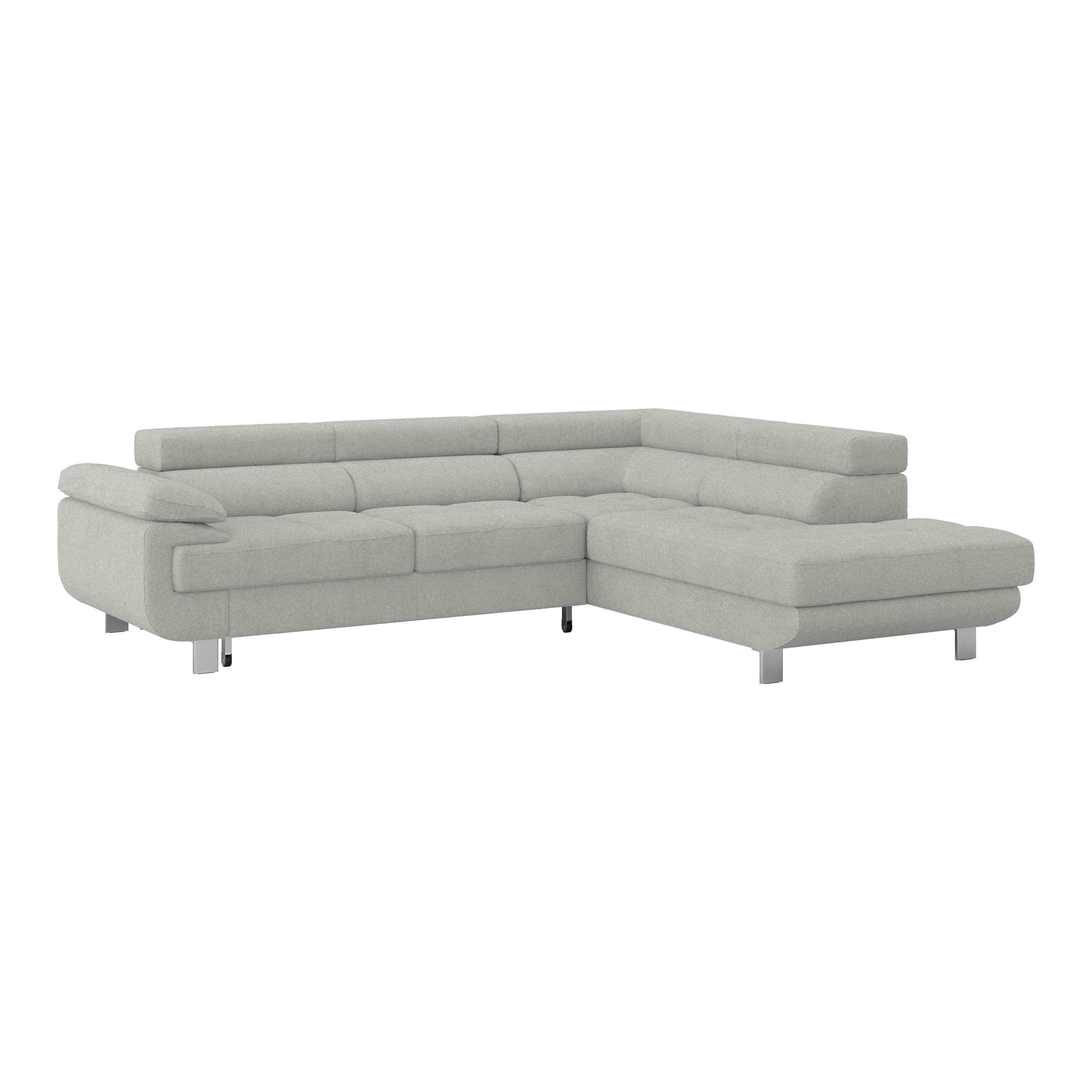 Ecksofa Savona - Hellgrau, MODERN, Textil (270/230cm) - Ondega