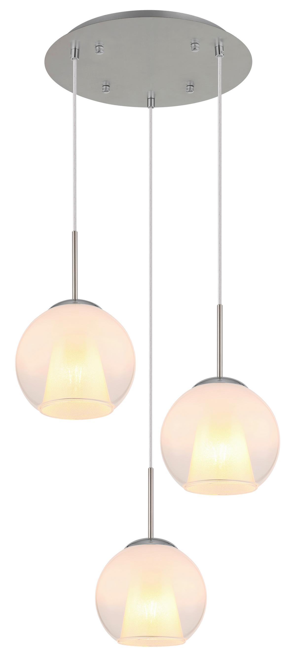 Hängeleuchte Barry Chromfarben Glas D: 45cm - Klar/Chromfarben, Basics, Glas/Kunststoff (45/120cm) - Globo