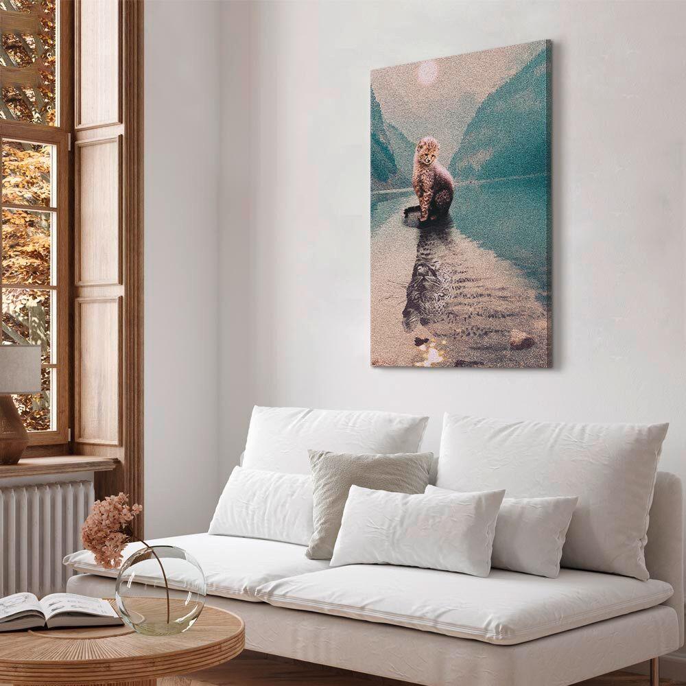 Leinwandbild Hellgrau Hellblau B: 60 cm - Hellgrau/Hellblau, Basics, Holz/Textil (60/90/1.2cm) - artgeist