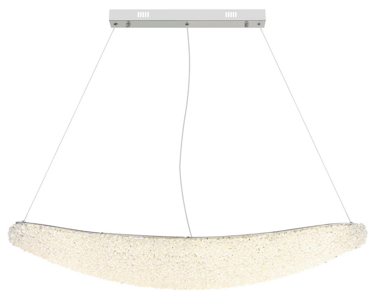 ZÁVĚSNÉ LED SVÍTIDLO KRISTALLA - čiré/barvy chromu, Design, kov/sklo (105/19/120cm) - Globo