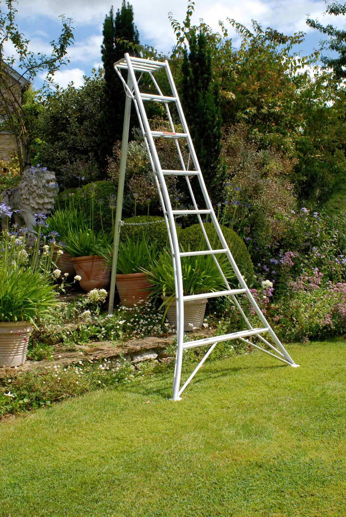 Leiter 3-Holm-Gartenleiter 240cm - Silberfarben, Basics, Metall (125/240/20cm)