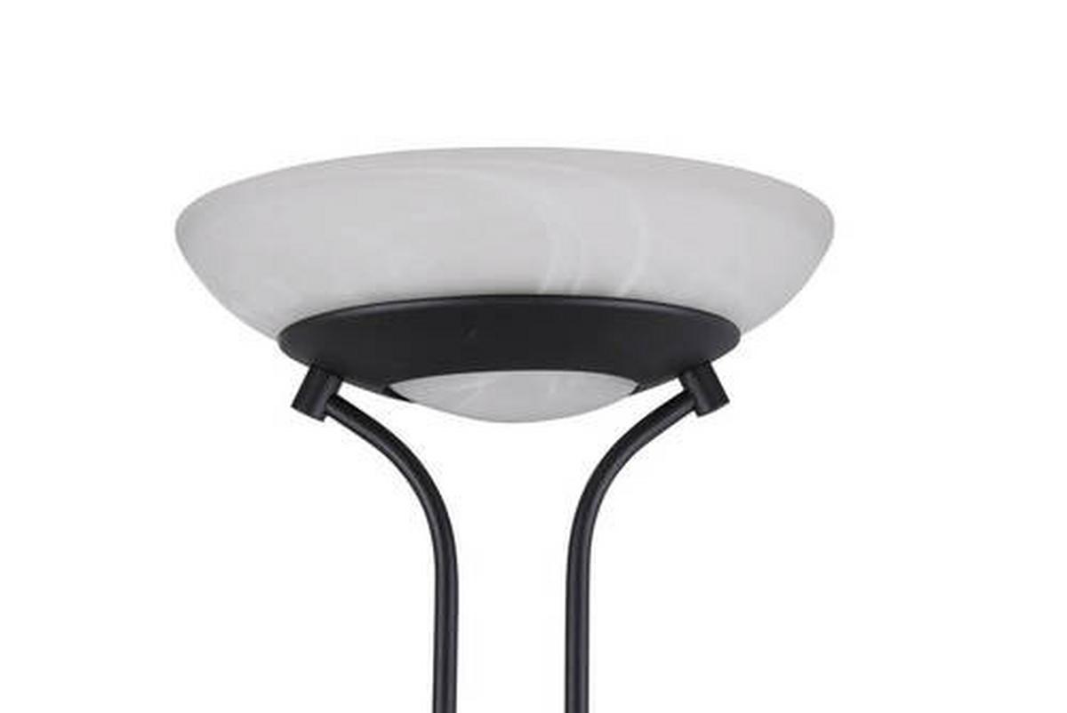 LED-Stehlampe dimmbar Schwarz/Weiß, Flexarm - Schwarz/Weiß, Basics, Glas/Metall (32,5cm)