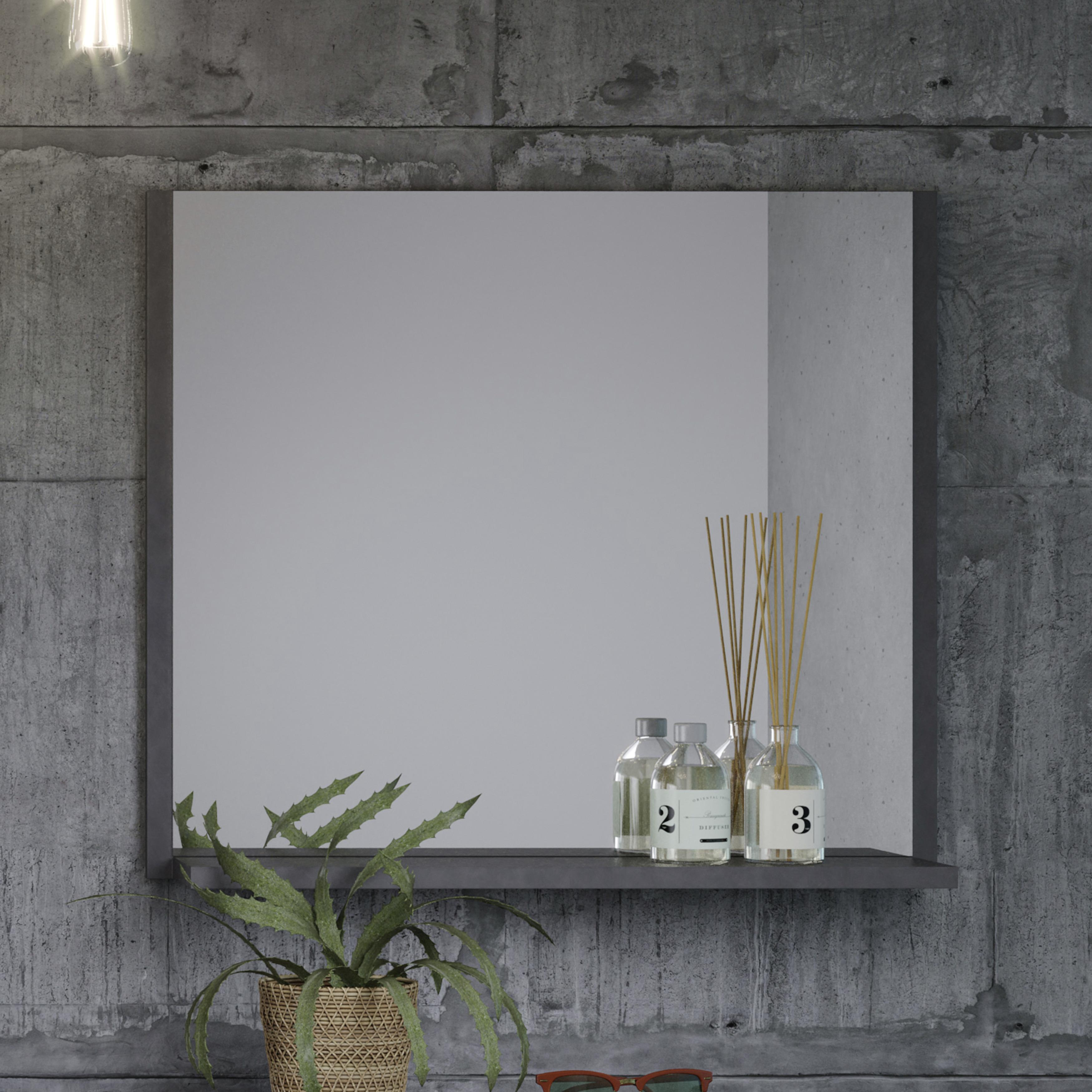 Spiegel Otis 83x72 cm, Matera - Anthrazit/Dunkelbraun, MODERN, Holzwerkstoff (83/72/18cm)
