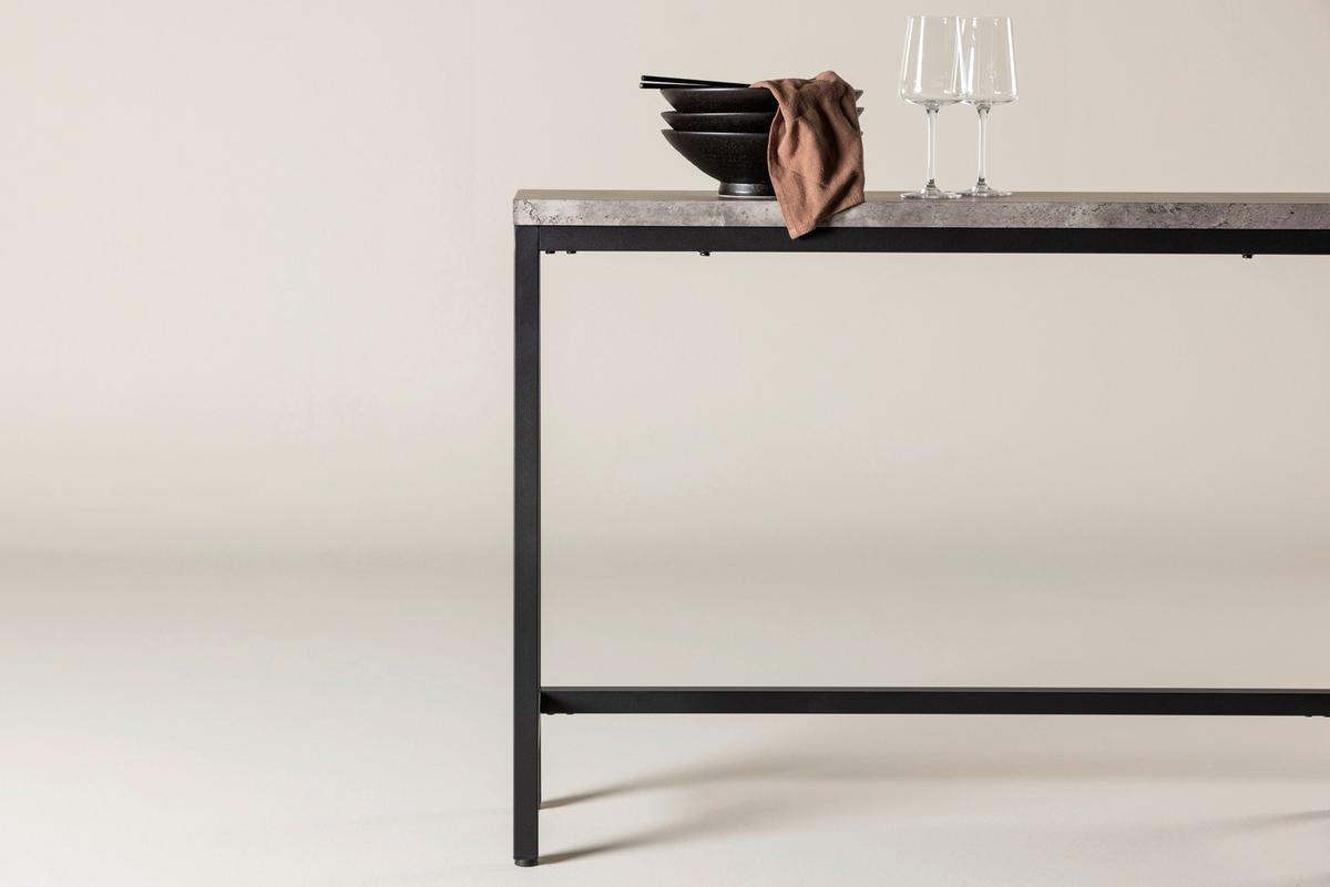 Beistelltisch Rise - Schwarz/Grau, Design, Holzwerkstoff/Metall (110/30/80cm) - Livetastic