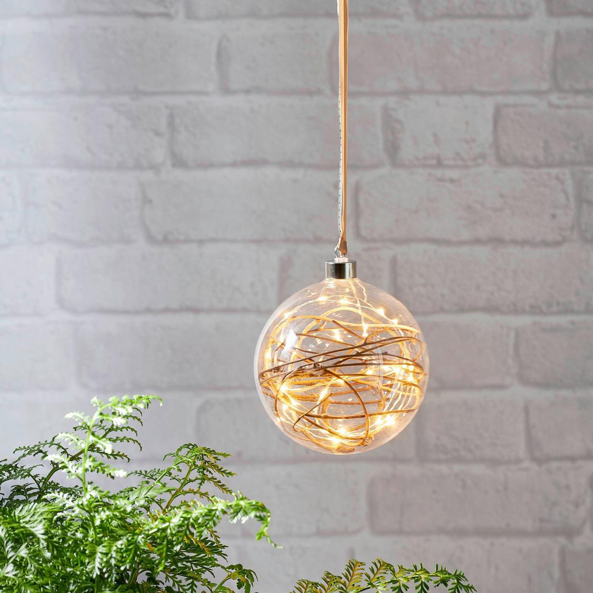 LED-Dekoleuchte 410604 - Transparent/Silberfarben, Basics, Glas/Holz (20/21cm) - Eglo