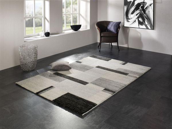 Webteppich Palazzo Bloc Grau 200x250 Cm - Grau, KONVENTIONELL, Textil (200/250cm) - Novel